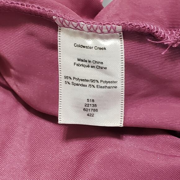 Coldwater Creek Velvet Pintuck Popover Tunic Top Burgundy Sz XL Collared - Picture 7 of 12